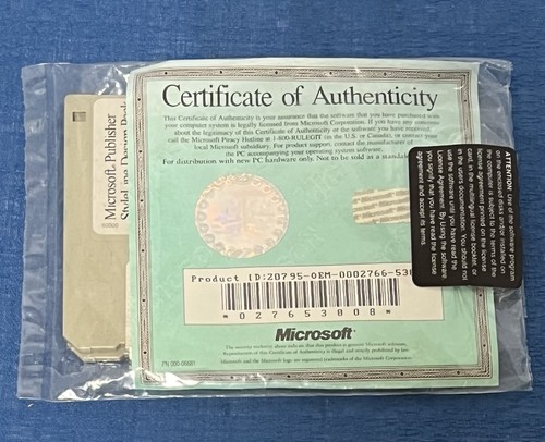 Sealed microsoft publisher - sealed,
